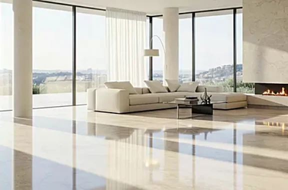 2 prodcuto. Sala con piso de marmol pulido